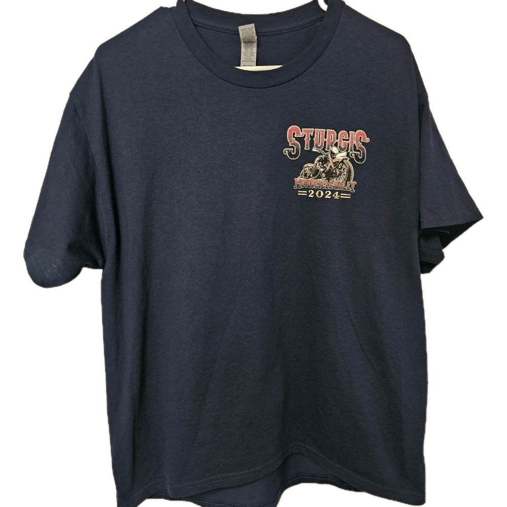Mens 2024 Sturgis Bike Rally American Pride‎ Motorcycle Biker Tee Shirt Size L